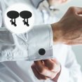thumbnail image 6 of Pavo 1 Pair Suit Cuff Links Shirt Cufflinks Round Shape Cufflinks Small Cuff Links For Women Men, 6 of 7