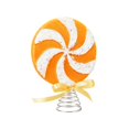 thumbnail image 2 of Candyland Christmas Decorations 4 Inch Orange Swirl Lollipop Tree Topper Christmas Decor for Indoor Holiday Home Party Table Display 1 Piece, 2 of 7