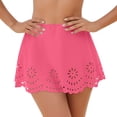 thumbnail image 2 of Roncen Women's Bikini Bottom Swimsuit Skirt, Lace Cutout High Slit Sexy Swimwear Cover-Up with Ruffle Hem, 2 of 8