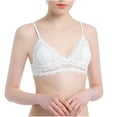 thumbnail image 2 of Padded Bra Women No Underwire Bra Thin Cup Comfortable Lace Underwear V-Neck Convertible Bra Feature Hook and Eye Closure Push-up Bra Style Y-489 , White L, 2 of 2