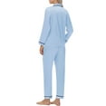 thumbnail image 5 of UVN Womens Pajamas Sets Long Sleeve Shirts and Long Pants Two Piece Lounge Sets Fall Satin Silk Pjs Sleepwear Outfits, 5 of 9