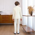 thumbnail image 5 of ZACPNCV Boy's Slim Fit Formal Suits 6 Piece Outfit for Ring Bearers Kids Dress Toddler Boy Tuxedo Homecoming Suits for Boys Beige 9-10 Years, 5 of 8
