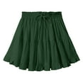 thumbnail image 5 of RUTAYY Women Solid Color Lace Up Skirt High Waist Skirt Pleated Ruffle Fold Skirt Flowy Swing Skirts, 5 of 8