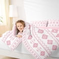 thumbnail image 5 of Manfei Boho Aztec Tribal Twin Bedding, Bohemian Geometric Bedding Comforter Set, Blush Pink, Pink Reversible 7-Piece, 5 of 6