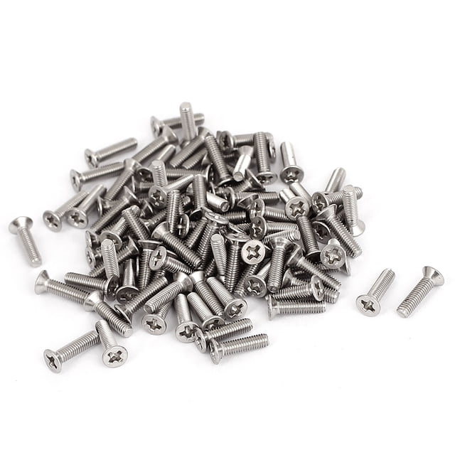 Unique Bargains M3x10mm Male Thread Phillips Flat Head Metric Countersunk Bolts Screws 100Pcs