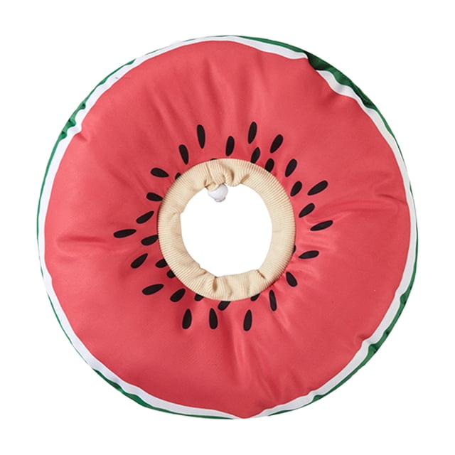 HEVIRGO Pet Recovery Collar Drawstring Adjustment Anti-licking Orange Pattern Pet Dog Cat Protective Collar Pet Supplies