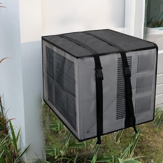 Cubierta de aire acondicionado de ventana con correas ajustables, protector de muebles, cubierta de malla para aire acondicionado, protección para 53 cm x 41 cm x 38 cm