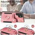 thumbnail image 5 of Ancove for Samsung Galaxy S22 Wallet with Card Holder & Wrist Strap,PU Leather RFID Blocking Ring Holder Kickstand Flip Case Cover for Women Men for Samsung Galaxy S22,Pink, 5 of 8