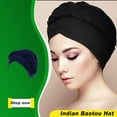 thumbnail image 4 of Turban Solide à la Mode Confortable Couche Simple Respirant Foulard Bonnet Chapeaux Bandeaux pour Femmes Marine, 4 of 6