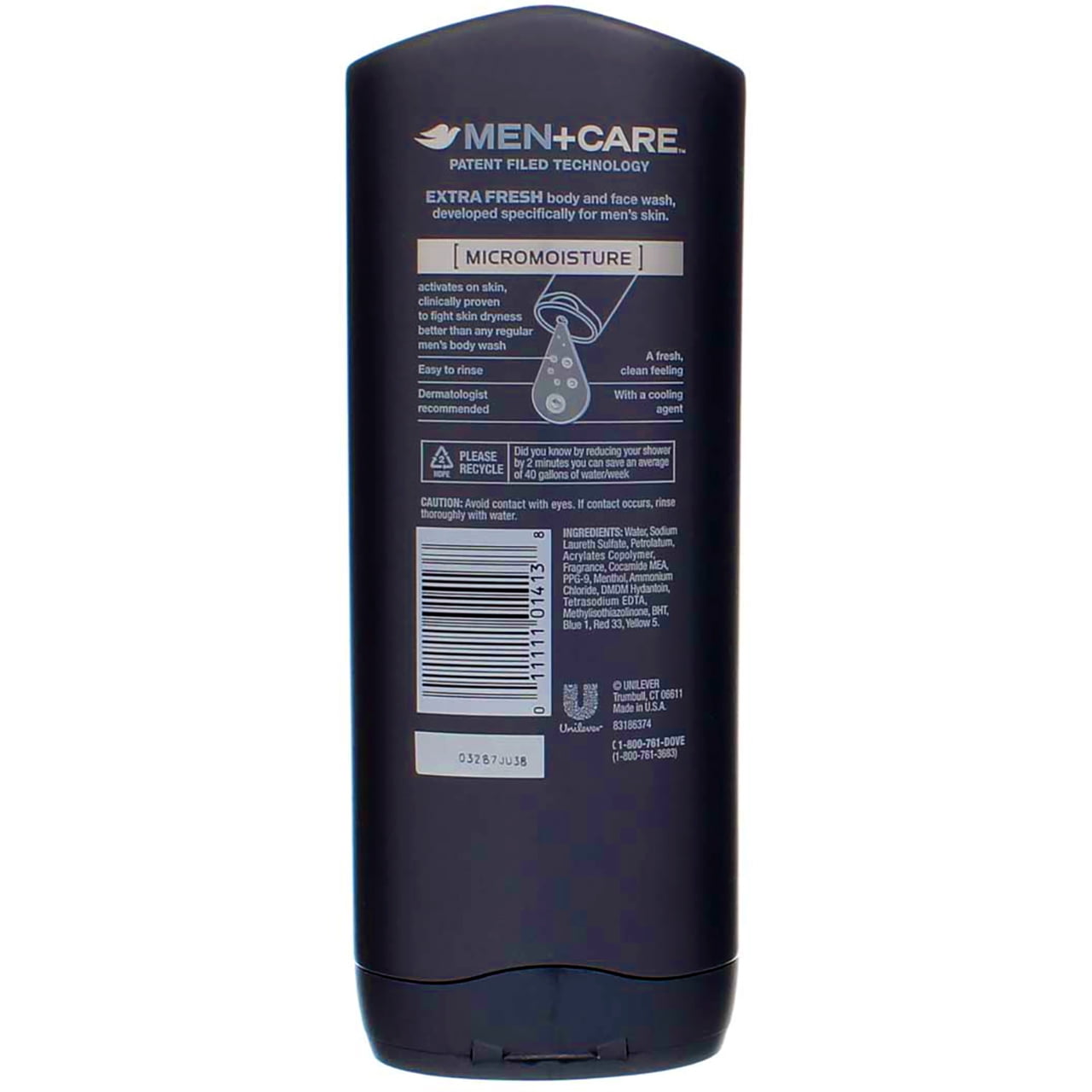 Dove Men + Care Body & Face Wash, Extra Fresh 13.50 oz (Pack of 3)
