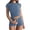 Blue, variant on Workout Sets for Women Short Sleeve Crewneck Crop Tops with High Waist Shorts Sets Yoga Outfits Streetwear Swimming Suit for Women Summer Bikini Beach Cover Ups plus Size See Swim Shorts