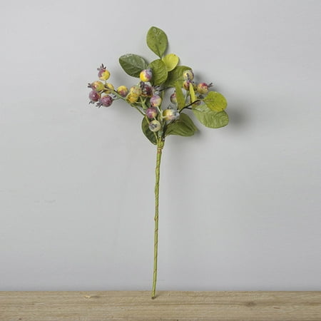 Large Forest Flowers Factory direct Guangzhou simulation bouquet wholesale Forest 2 twig pomegranate berry home decoration fake flower wedding flower Beige/red ()