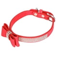 thumbnail image 2 of Collar para mascotas con lazo de cristal, Collar para perro con diamantes de imitación y lazo doble de microfibra de ante, suministro para mascotas, eficiencia maximizada, 2 of 8