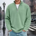 thumbnail image 2 of Zhanqunnn Stand Collar Zip Up Long Sleeve Corduroy Shirt Casual Soft Warm Textured Shirt Jacket For Fall Winter Season Loose Fit Sweatshirt Men, 2 of 4