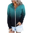 thumbnail image 2 of Cardigan de Mode pour Femmes Ample à Capuche Imprimé Manches Longues Hauts Décontractés, 2 of 7