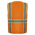 thumbnail image 3 of 3C Products Deluxe Safety Orange ANSI Class 2 Cool Mesh Safety Vest w/ Green Contrast Piping, Dual Mic Tabs and 4 Pockets, 3 of 5