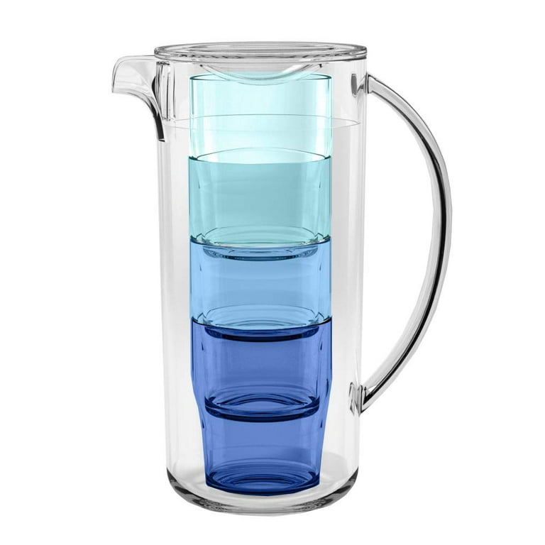 TarHong Stackable Pitcher Set With 4 Color Glasses – 91-Ounce Plastic Pitcher, Shatterproof, BPA-Free, Dishwasher Safe 2 thumbnail image