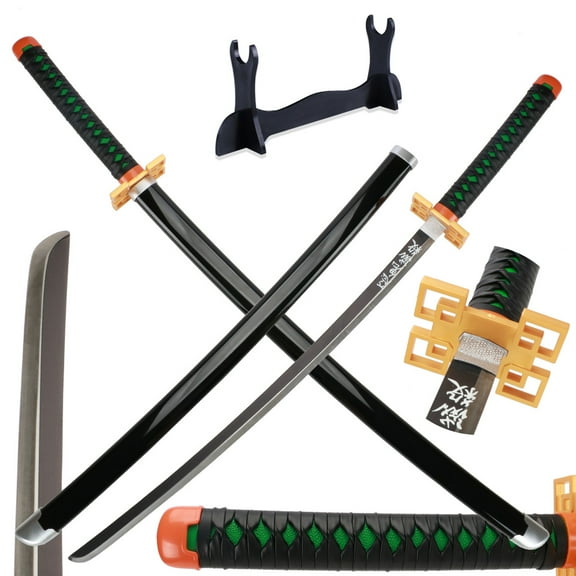 41 inches Demon Slayer Sword Metal Tokitou Muichirou with Wooden Holder Display