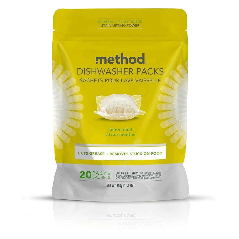 Method Power Dish Dishwasher Soap Packs, Lemon Mint, 20 Count Walmart