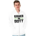 thumbnail image 3 of Gamer On Duty Video Games Nerdy Geeky Zip Hoodie Sweatshirt Men Brisco Brands X, 3 of 6