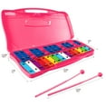thumbnail image 2 of Topbuy 25 Notes Kids Chromatic Aluminium Xylophone with Case and 2 Mallets Pink, 2 of 5
