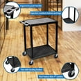 thumbnail image 3 of Carrito utilitario Luxor multiusos con 2 estantes, negro, 3 of 6