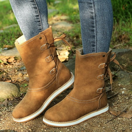 

Winter Clearance Deals! SuoKom Boots for Women Winter Boots For Women Shoes Flat Comfortable Outdoor Non-Slip Outdoor Mid-Calf Boots Winter Snow Boots for Women Yellow