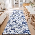 thumbnail image 3 of Area Rug 2x6ft Blue Flowers Area Rugs for Kitchen Runner Rug Bird Non Slip Floor Carpet Mat for Kitchen Entryway Bathroom Office Home Decor, 3 of 8