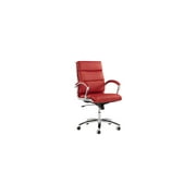 Alera Neratoli Mid-Back Slim Profile Chair, Faux Leather, Supports Up to 275 lb, Red Seat/Back, Chrome Base