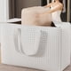 thumbnail image 4 of Bolsa de almacenamiento impermeable de gran capacidad, organizador gris de tela no tejida con asas reforzadas y cremalleras metálicas | Bolsa plegable impermeable para guardar ropa, colchas y, 4 of 6
