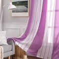 thumbnail image 2 of 2 Pcs de Rideaux en Tulle / Filé / Transparent / Perforé en Polyester de Haute Qualité, Couleur : Violet + Blanc, Taille : 132x214cm, 2 of 7