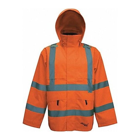 D6329JO-XL Rain Jacket, Class 3, Trilobal, Orange, XL