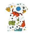 thumbnail image 4 of RXIRUCGD 2025 Vêtements d'Été pour Enfants 3-12 Ans Mode Imprimée Pyjama Rêveur Mi-Mollet Chemise de Nuit, 4 of 5