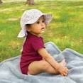 thumbnail image 3 of Hudson Baby Infant and Toddler Girl Sun Protection Hat, Pink Green Peony, 0-6 Months, 3 of 3