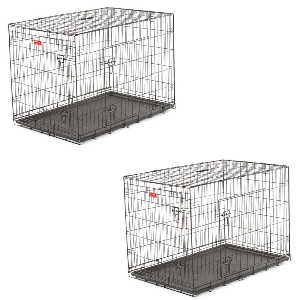 Lucky Dog Double Door Dog Kennel with Pan, Large, 42"L, 2 Pack