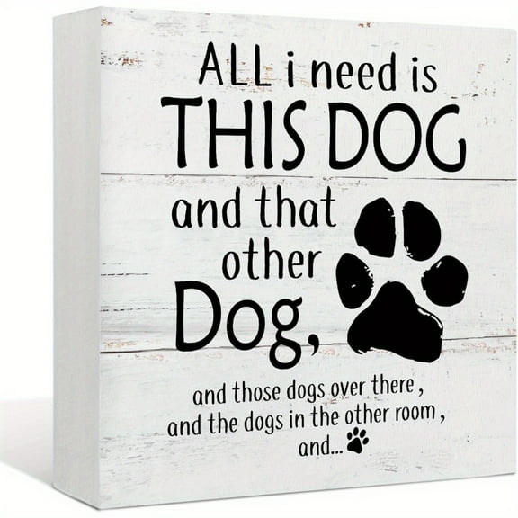 This Dog And That Other Dog Wooden Box Sign - Dog Lovers Decor for Desk、Wall、Shelf, Gift for Pet Owners、Dog Themed Home Decorators, 5x5 Inch