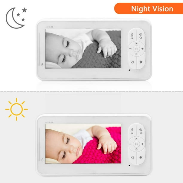 Barbala Baby Monitor 4,3 Moniteur vidéo pour bébé avec caméra, version  nuit infrarouge, prise en charge de plusieurs caméras, surveillance de la