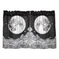 thumbnail image 7 of Yayeee Kitchen Curtains Tier Pair Light Filtering 27"x24" Rod Pocket Short Cafe Window Panel, Black Moon, 7 of 7