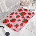 thumbnail image 3 of Red Strawberry Plants Fruit Flower Pink Flannel Non Slip Door Rugs,Washable Door Mats Indoor,Decorative Door Mats,Dirt-Resistant and Absorbent Doormat for Entrance,Bedroom,Kitchen,Bathroom,31.5"x17", 3 of 4