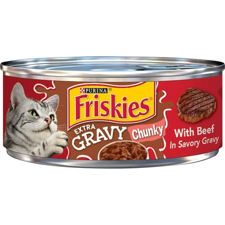 UPC: 0050000293322 | Purina Friskies Extra Gravy Chunky Wet Cat Food Soft Beef 5.5 oz Cans (24 Pack)