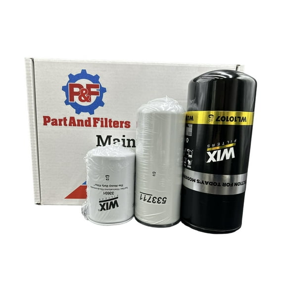 P&F Set WL10107-33711 - 33691 Wix Filter Kit for ISX Cummins Pre- 2010 Engines 25,000 Miles