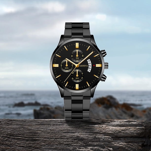 Reloj de cuarzo de moda para hombre, diseño calado, caja de aleación, correa de cuero, reloj de pulsera informal de negocios, reloj de aleación.