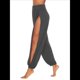 thumbnail image 2 of Pantalones Harén con Abertura Alta para Mujer, Pantalones Harén Hippies. Gris Oscuro XL, 2 of 7