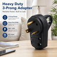 thumbnail image 2 of VORALYN RV Plug 30 Amp RV Replacement Male Plug 3-prong RV Plug with Handle US Plug, 2 of 7