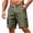 Army Green, variant on Lmueinov Men's Cargo Shorts Linen Lightweight Casual Elastic Waist Drawcord Daily Shorts Cargo Pockets, Knee Length, S-3X
