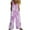 Purple-1, variant on Loose Linen Crew Neck Sleeveless Jumpsuits Button Retro Long Overalls with Pocket Print Summer Vacation Rompers