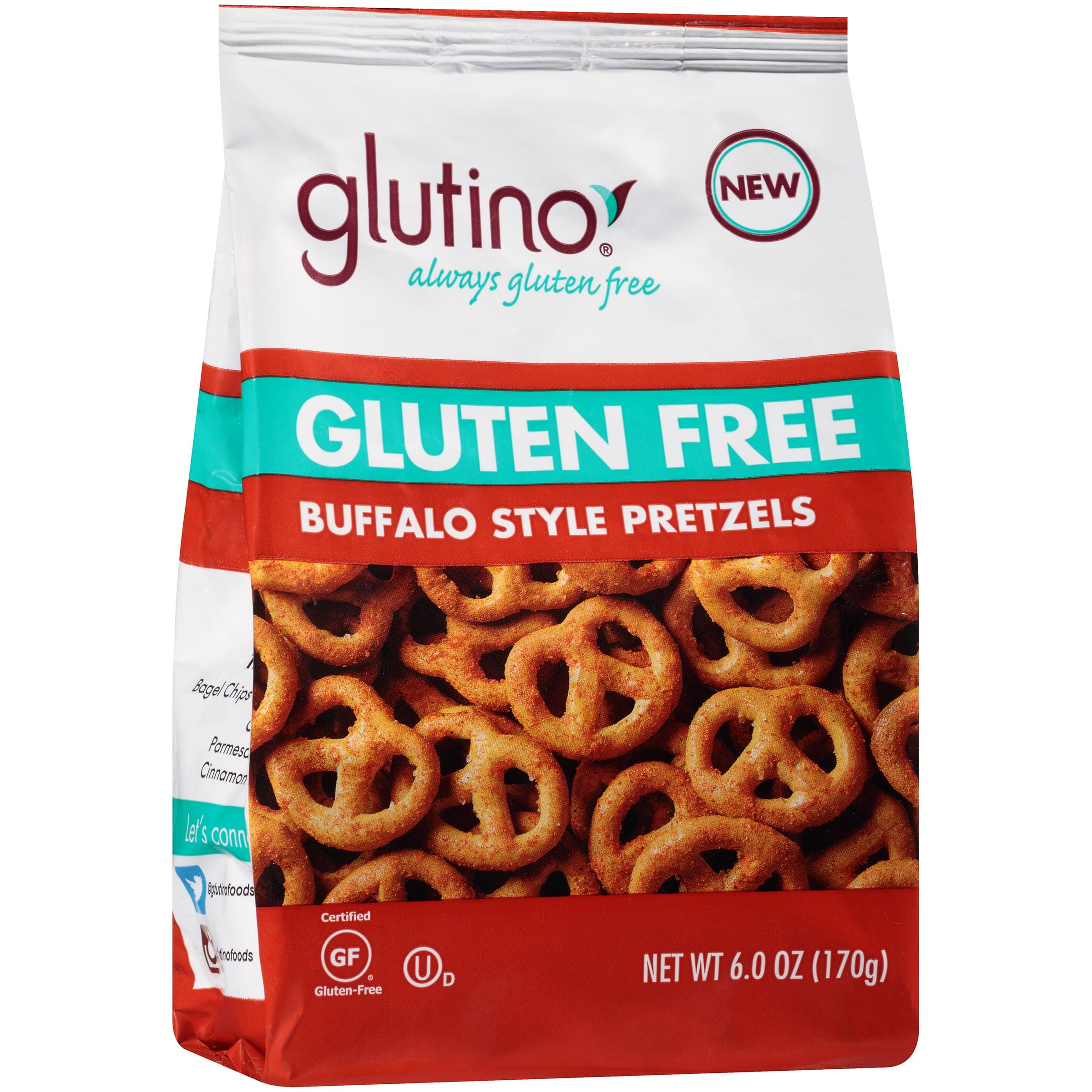 Glutino Gluten Free Buffalo Style Pretzels 6 oz. Bag by Glutino, a Division of GFA Brands, Inc.A Boulder Brands Company