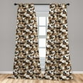 thumbnail image 5 of Ambesonne Abstract Curtains, Camo Style Shades, Pair of 28"x84", Pale Caramel Tan Black, 5 of 5