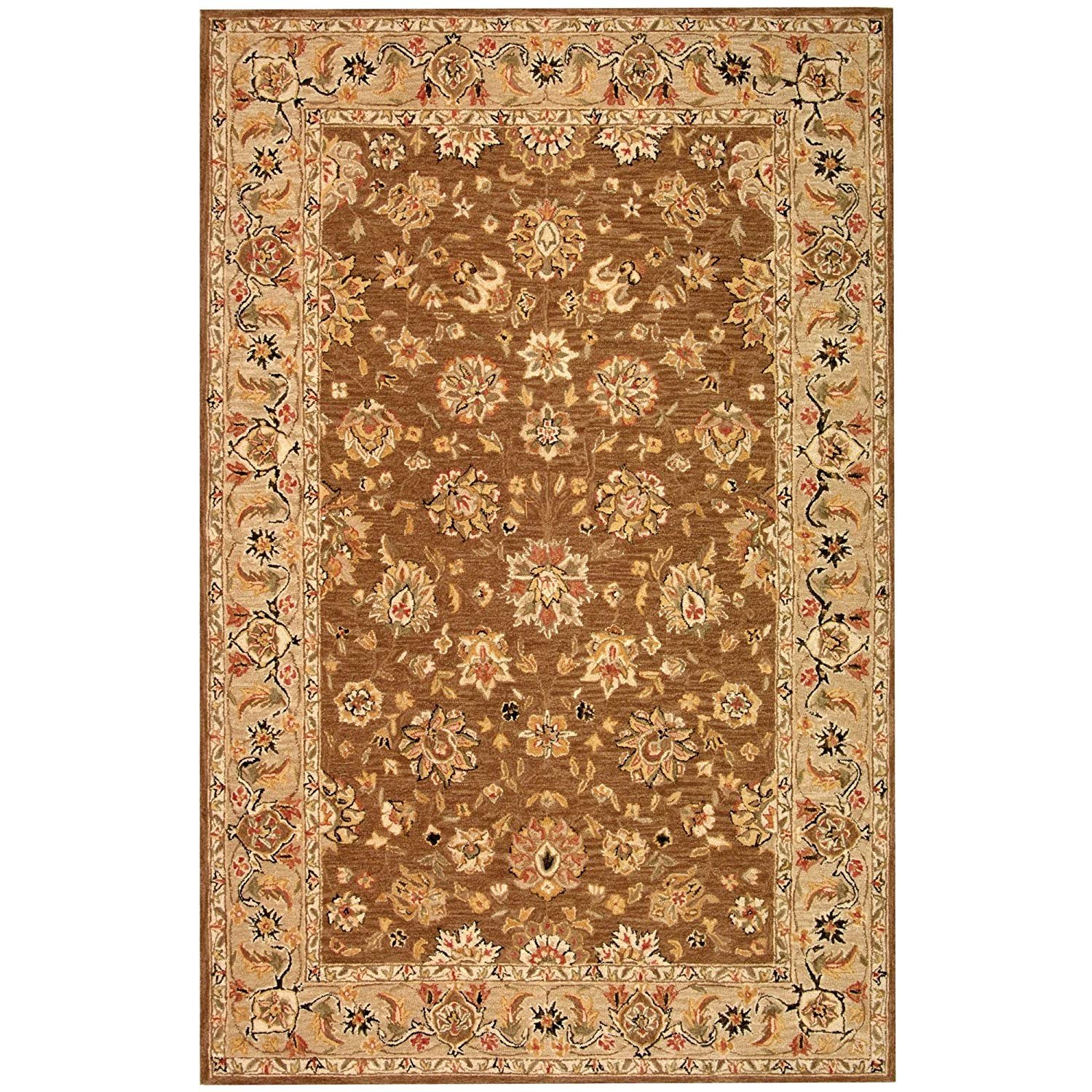 Safavieh Chelsea Collection HK505B HandHooked Brown and Ivory Premium Wool Area Rug (5'3" x 8'3