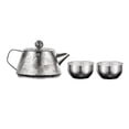 thumbnail image 4 of Tetera de titanio para kung-fu, tetera de hojas sueltas, accesorio para ceremonia del té 1 Tetera 2 Tazas, 4 of 9